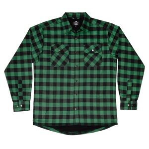 Infinity Apparel Men's Green/Black Flannel Insulated Shirt jacket XL
